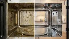 濡れたティッシュを電子レンジに入れたら、3分で汚れが自然に消えた